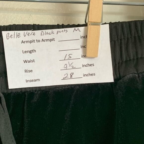 Belle Vere Women’s Medium Black Velour Satin Lounge Joggers Elastic Waist - Picture 2 of 11